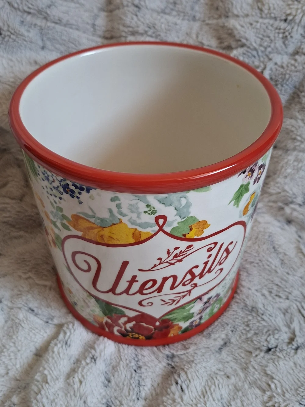 The Pioneer Woman Country Garden Stoneware Utensil Holder, 7 inch